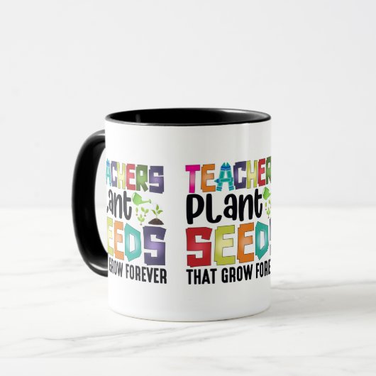 Lehrer Pflanze Samen, die für immer wachsen Tasse (Vorderseite Links)