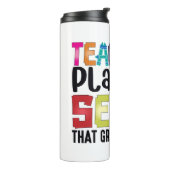 Lehrer Pflanze Samen, die für immer wachsen Thermosbecher (Nach links gedreht)