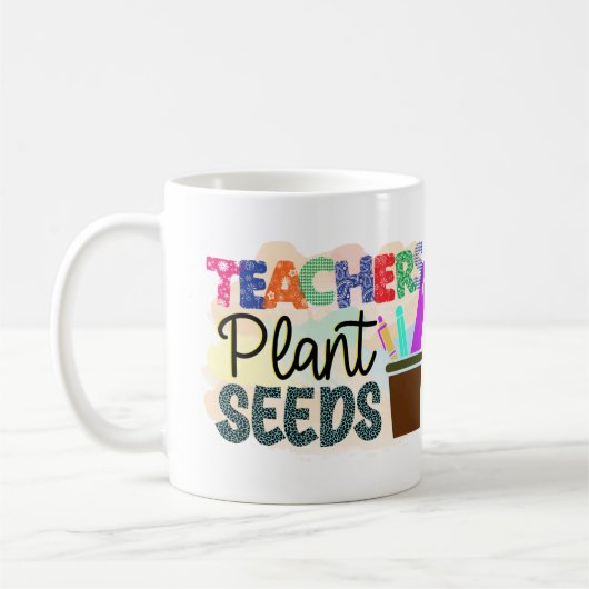 Lehrer Pflanze Samen farbenfrohe Kaffee Tasse Gesc (Links)