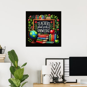 Lehrer pflanzen Samen Freundlichkeit Wortkunst Poster