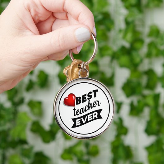 Lehrer - Premium Round Schlüsselanhänger (Hand)