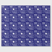 Lehrer Pride Word Cloud+Apple/Midnight Blue Geschenkpapier (Flach)