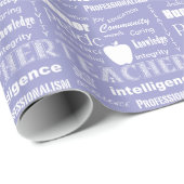 Lehrer Pride Word Cloud+Apple/Soft Lila Geschenkpapier (Rolleneckpunkt)
