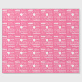 Lehrer Pride Word Cloud+Apple/Soft Pink Geschenkpapier (Flach)