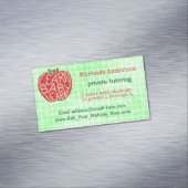 Lehrer-privater Tutor lernen Baby Apple und Gitter Magnetische Visitenkarte (Beispiel)