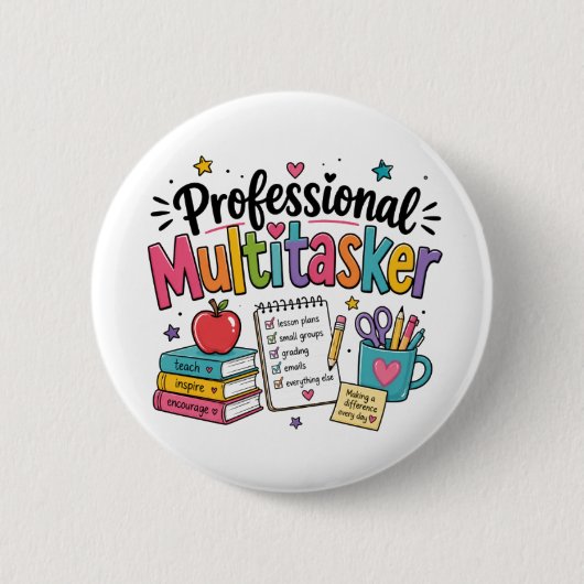Lehrer-Profi-Multitasker Button (Vorderseite)