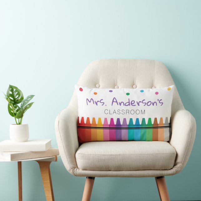 Lehrer Rainbow Crayon Preschool Dekoration Lendenkissen (Stuhl )