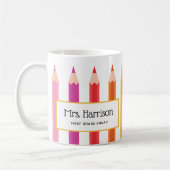 Lehrer Rainbow-Farbstifte Personalisiert Kaffeetasse (Links)