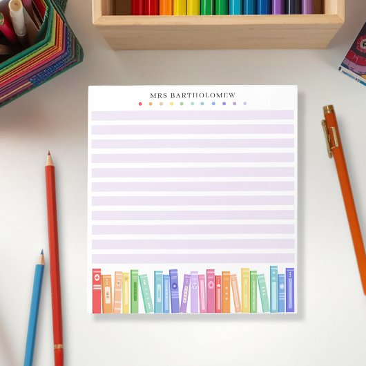 Lehrer-Regenbogen-Farben-Bücher Maßgeschneidert Notizblock