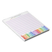 Lehrer-Regenbogen-Farben-Bücher Maßgeschneidert Notizblock (angewinkelt)
