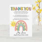 Lehrer Regenbogen Gedicht Ende des Jahres Grüße Karte (Gelbe Blume)