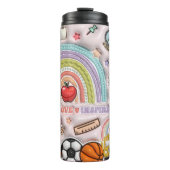 Lehrer: Regenbogen, Liebe, Inspirier, Lernen Thermosbecher (Vorderseite)