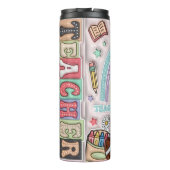 Lehrer: Regenbogen, Liebe, Inspirier, Lernen Thermosbecher (Rückseite)