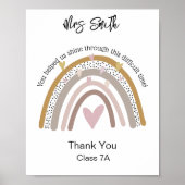 Lehrer Regenbogen Zitat danke Poster (Vorne)