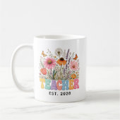 Lehrer | Retro-Blumenlehrer-Abschluss benutzerdefi Kaffeetasse (Links)