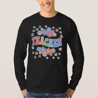 LEHRER-Retro-Groovy, Blume, Herz, Sterne T-Shirt