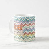 Lehrer Retro Schulmuster  Kaffeetasse (Vorderseite Links)