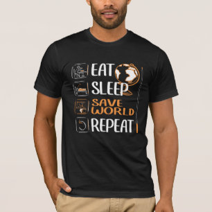 Lehrer rette Welt. Schule, Unterricht, Lehren T-Shirt