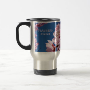 Lehrer rocken! Reise-Kaffeetasse Frühlingsblüten Reisebecher