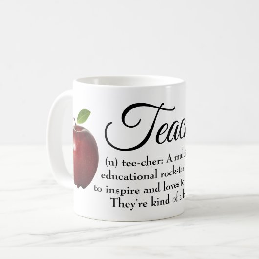 Lehrer Rockstar Tasse (Vorderseite Links)