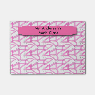 Lehrer-rosa Mathe bearbeitet Posten-it® Post-it Klebezettel