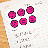 Lehrer Rosa und Schwarz Gutes Mädchen Runder Aufkleber