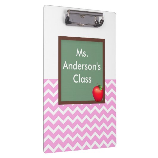 Lehrer-rosa Zickzack Tafel-Klemmbrett Klemmbrett (Rechts)
