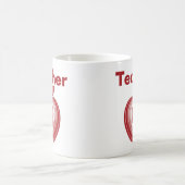 Lehrer Roter Apfel Ringe Geschenk Kaffeetasse (Mittel)