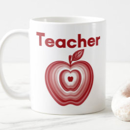 Lehrer Roter Apfel Ringe Geschenk Kaffeetasse
