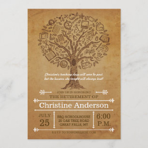 Lehrer-Ruhestands-Einladung Baum der Erkenntnis Einladung