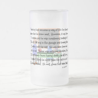 Lehrer-Ruhestands-Geschichten-Kunst "Stinky Katze Mattglas Bierglas