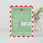 Lehrer-Ruhestands-Party Einladung (Stehend Vorderseite)