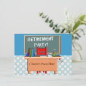 Lehrer-Ruhestands-Party Einladungen (Stehend Vorderseite)