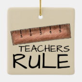LEHRER RULE School Teacher Wooden Ruller Klasse Keramikornament (Rückseite)