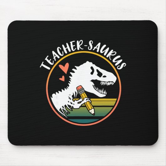 Lehrer-Saurus Lustiges Dinosaurier-Lehrer-Design T Mousepad (Vorne)
