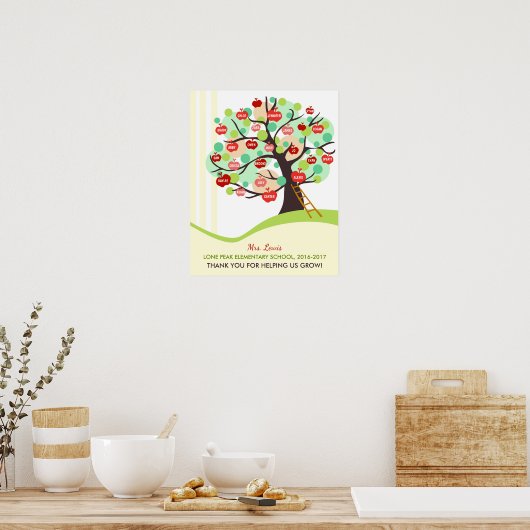 Lehrer schätzen Apfelbaum Geschenk Klassenraum Poster (Küche)