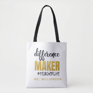 Lehrer schätzen Personalisiert Tote Bag Geschenk Tasche