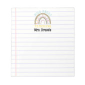 Lehrer schätzen wild über das Unterrichten von Reg Notizblock (Vorderseite)