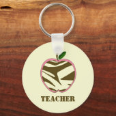 Lehrer Schlüsselanhänger - Brawn Zebra Print Apple (Vorderseite)