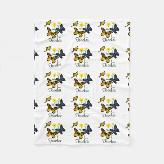 Lehrer-Schmetterlinge Fleecedecke (Vorderseite)