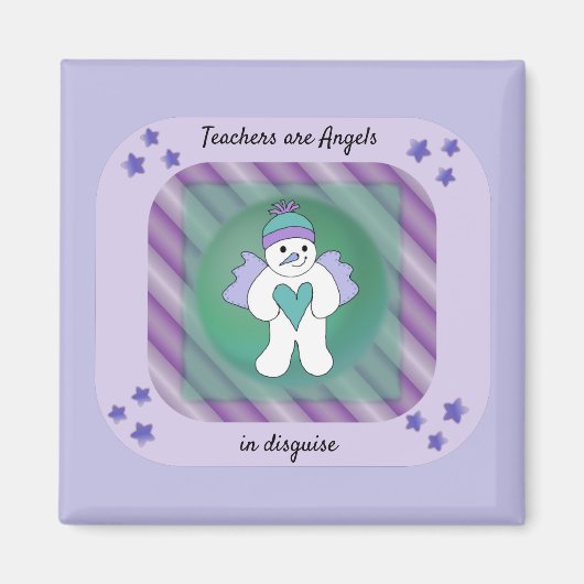 Lehrer Schnee-Engel Spruch Magnet (Vorne)
