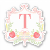 Lehrer | School Wappen Monogram Aufkleber (Vorderseite)