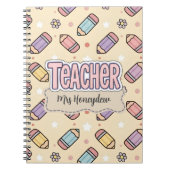 Lehrer Schule Rosa Bleistift Muster Notizblock (Vorderseite)