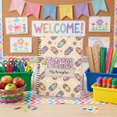 Lehrer Schule Rosa Bleistift Muster Notizblock