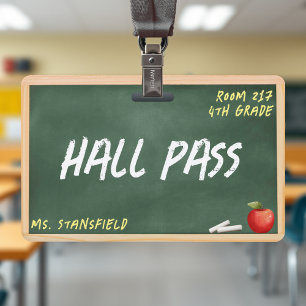 Lehrer Schüler Badezimmer Halle Pass Kreidetafel Ausweis