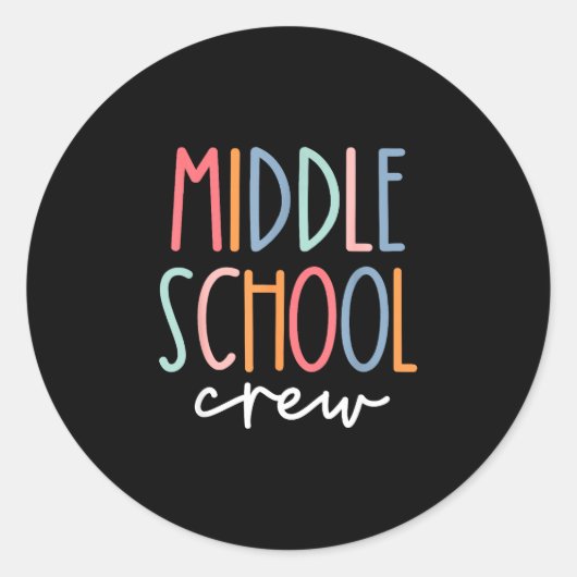 Lehrer-Schüler-Crew der Mittelschule Runder Aufkleber (Vorderseite)