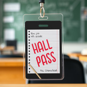 Lehrer Schüler Papier Klassenzimmer Badezimmer Hal Ausweis