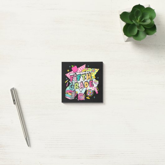 Lehrer Schüler Retro 90er Zurück zur Schule Post-it Klebezettel (Büro)