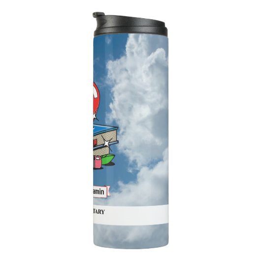 Lehrer Schüler Schulbücher Apple Custom  Thermosbecher (Nach rechts gedreht)