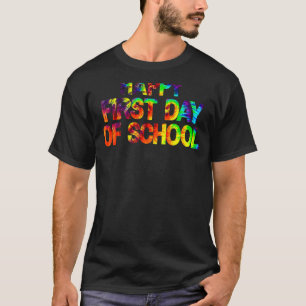 Lehrer Schüler Tie Dye Glücklicher erster Schultag T-Shirt